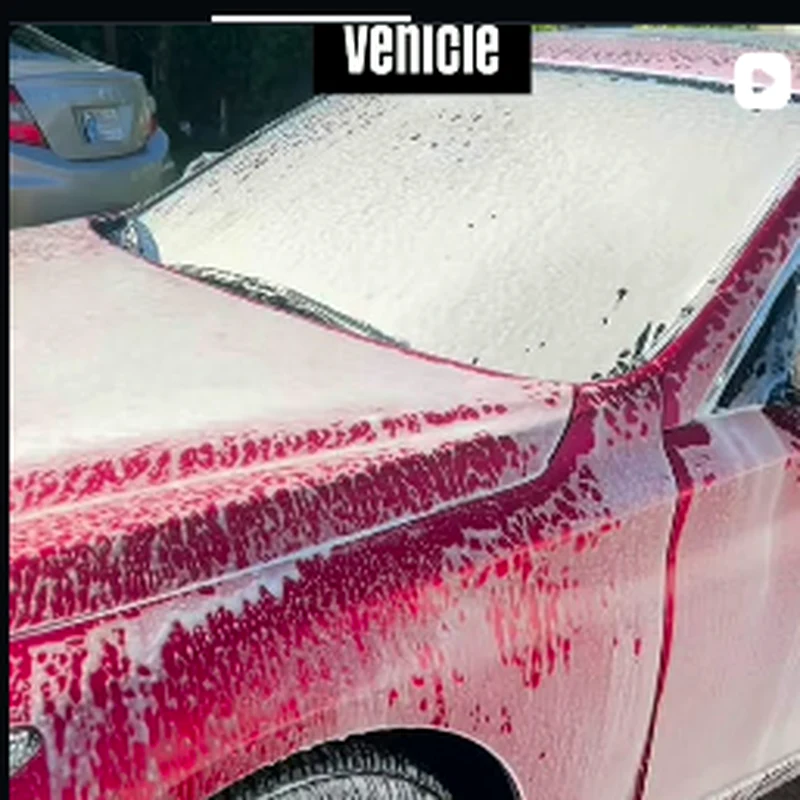 Vehicle covered in detailing foam